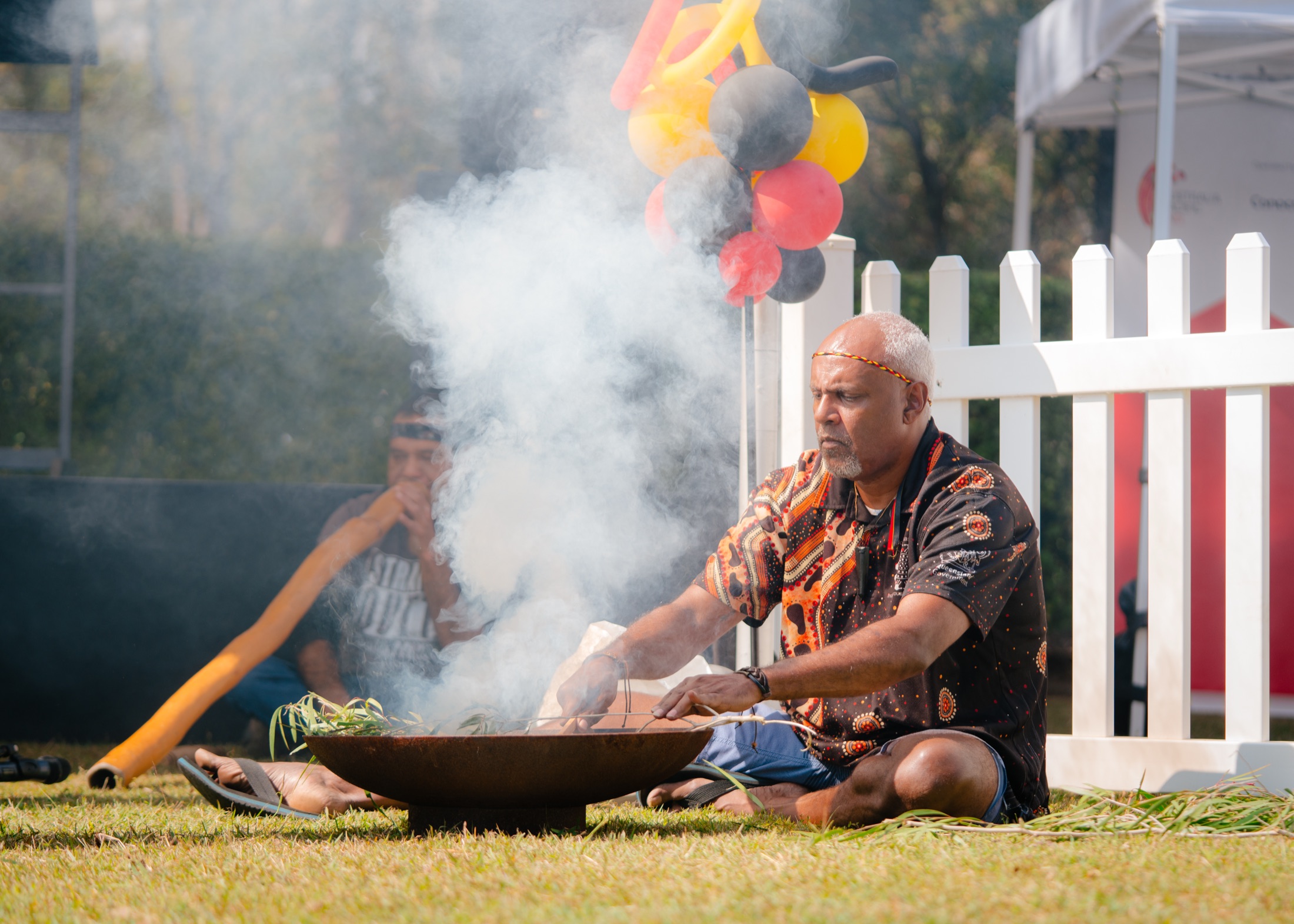 Smoking ceremony at an Indigenous community event · Jamie Hall, Definitive Imaging